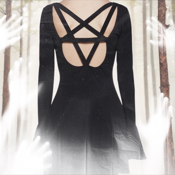 NWT Dolls Kill Widow The Worst of Her Pentagram Dress in Black - Picture 1 of 17